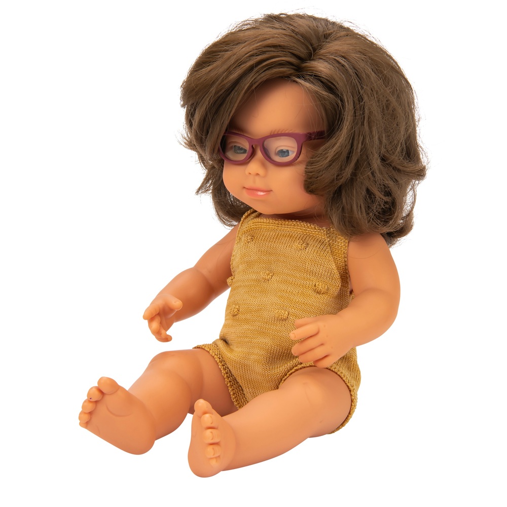 Miniland Pädagogische Puppe Mädchen mit Down-Syndrom 38 cm