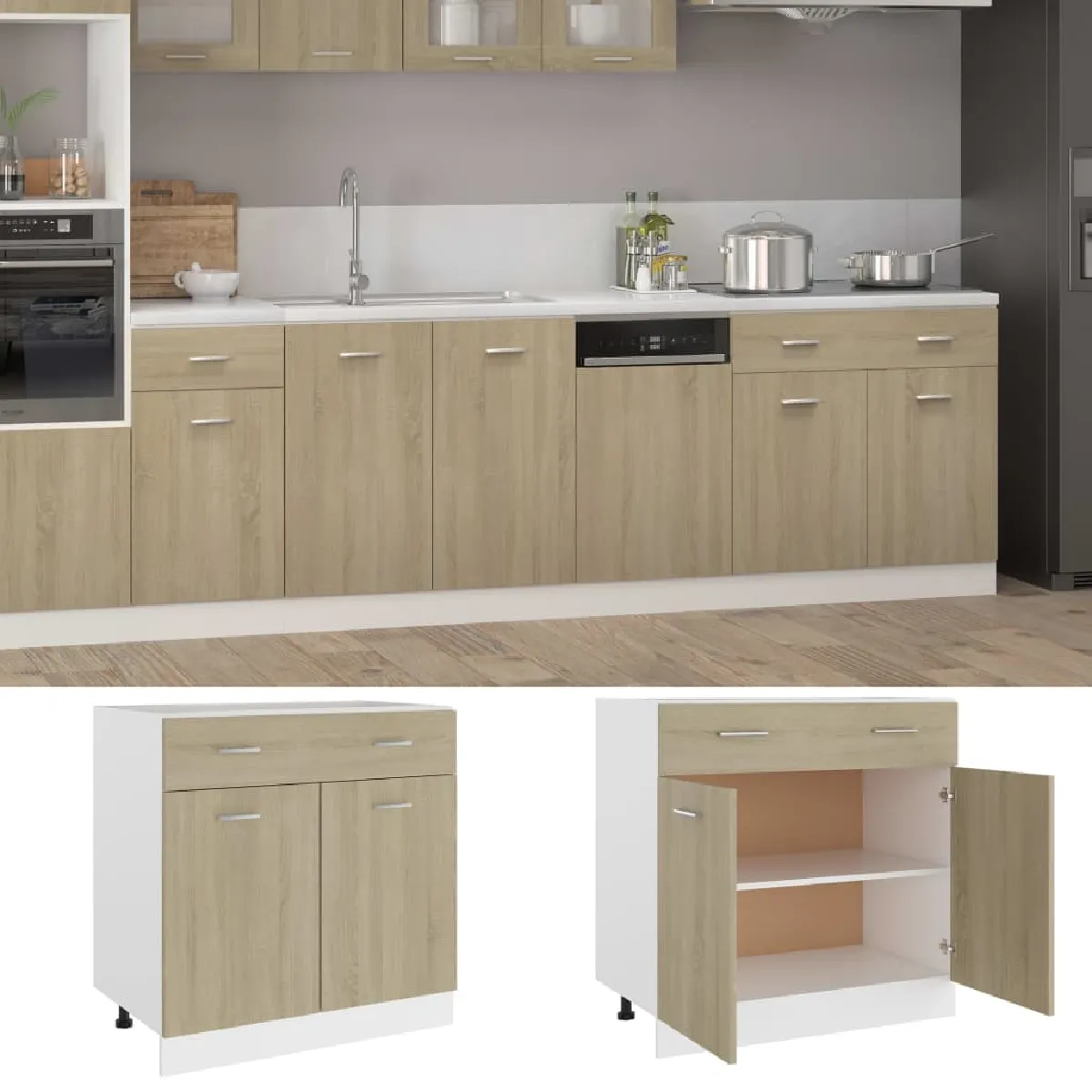 VIDAXL Armoire de plancher - Chêne sonoma