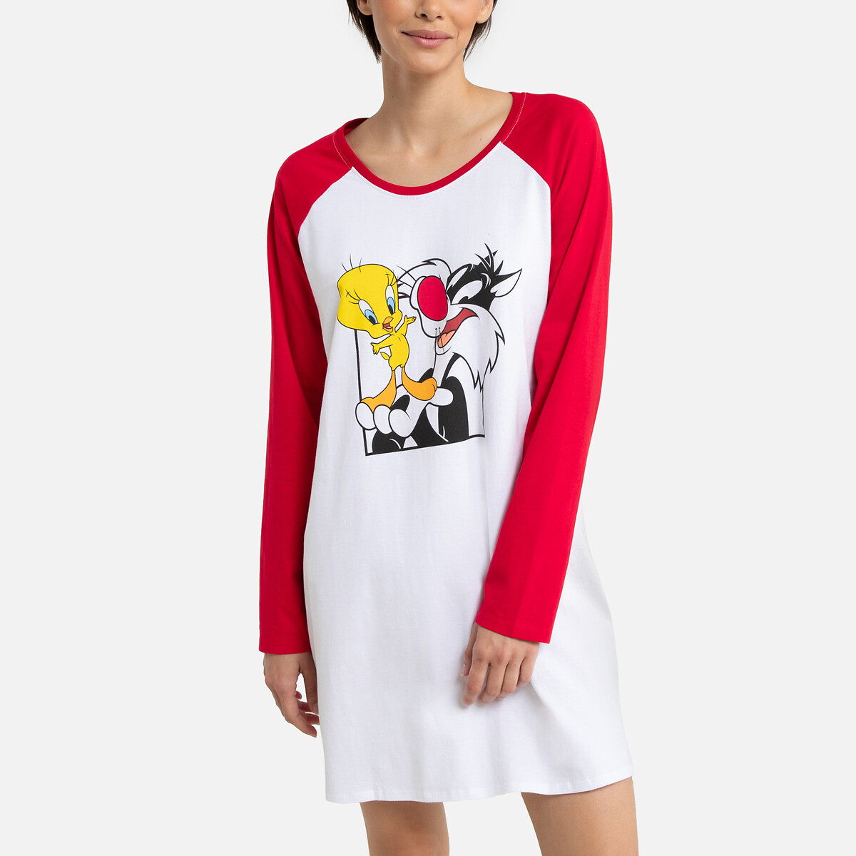 LOONEY TUNES<br>Camiseta grande de manga comprida Titi & Gros minet