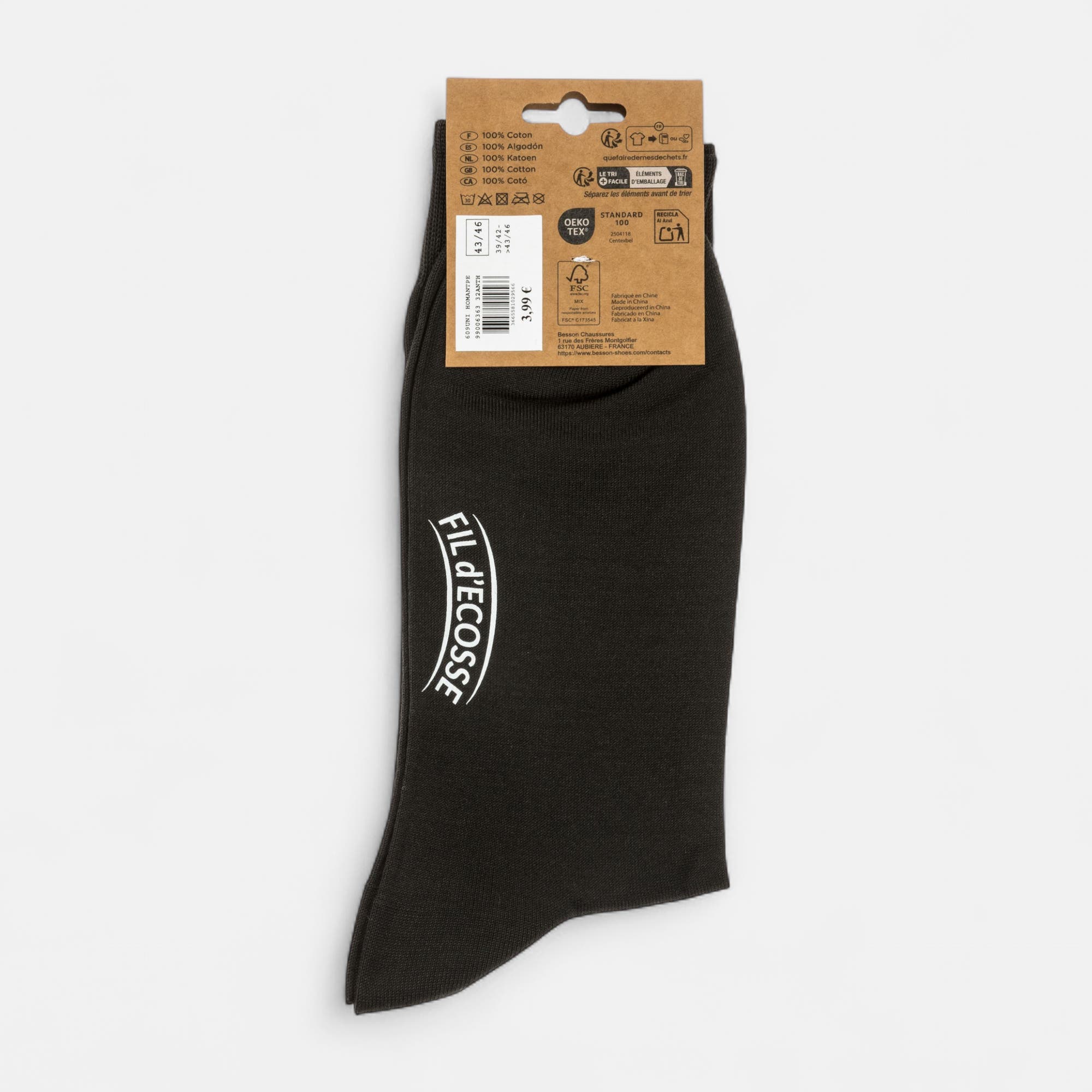 Chaussettes Homme anthracite