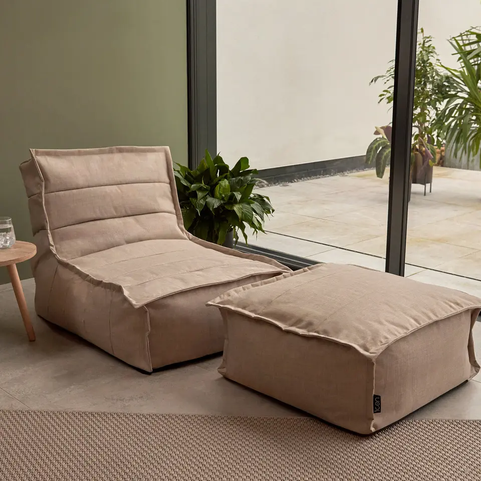 icon Zitzak Lounger en Poef Dolce - Zitzak Buiten - Beige