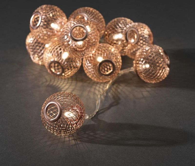 LED Decoratieve Lichtsnoer Koperen Bollen