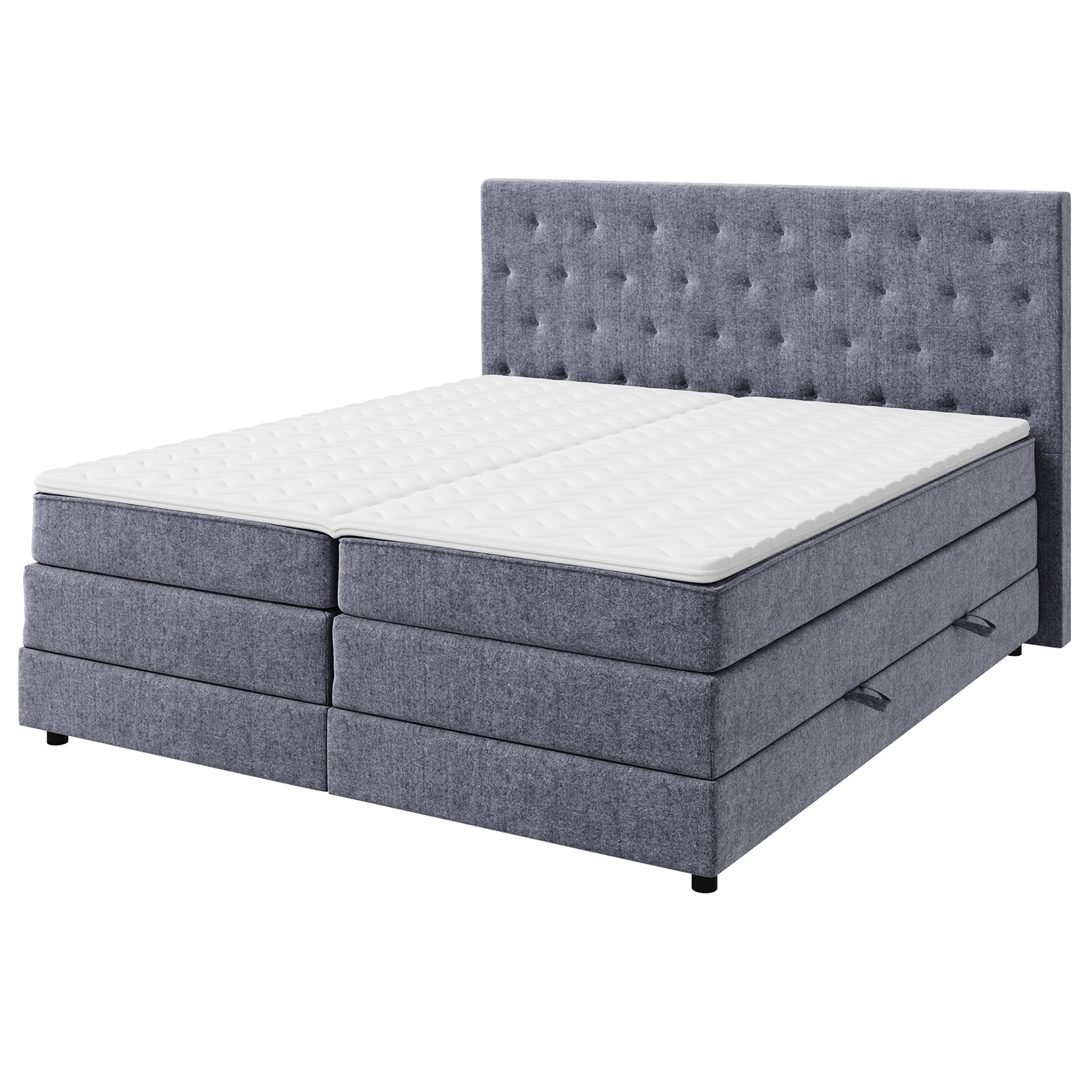 Boxspringbett - grau - H3 - 180x200 cm