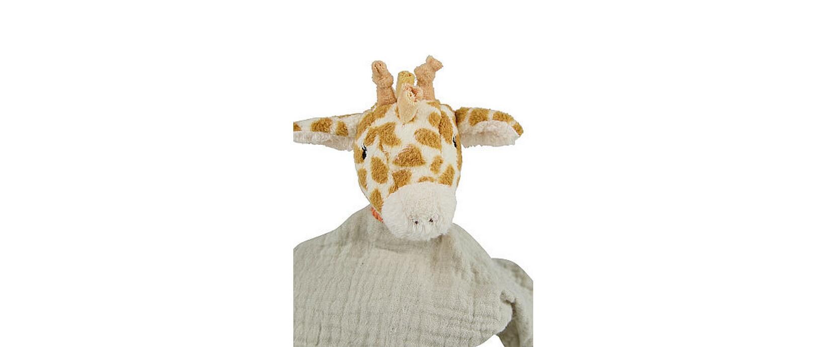 Schmusetuch Giraffe Kaya SFlauschiger Musselintuch mit süssem Allover-Motiv
