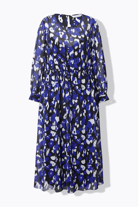 Maxikleid, A-Line, Color-Leo, Langarm