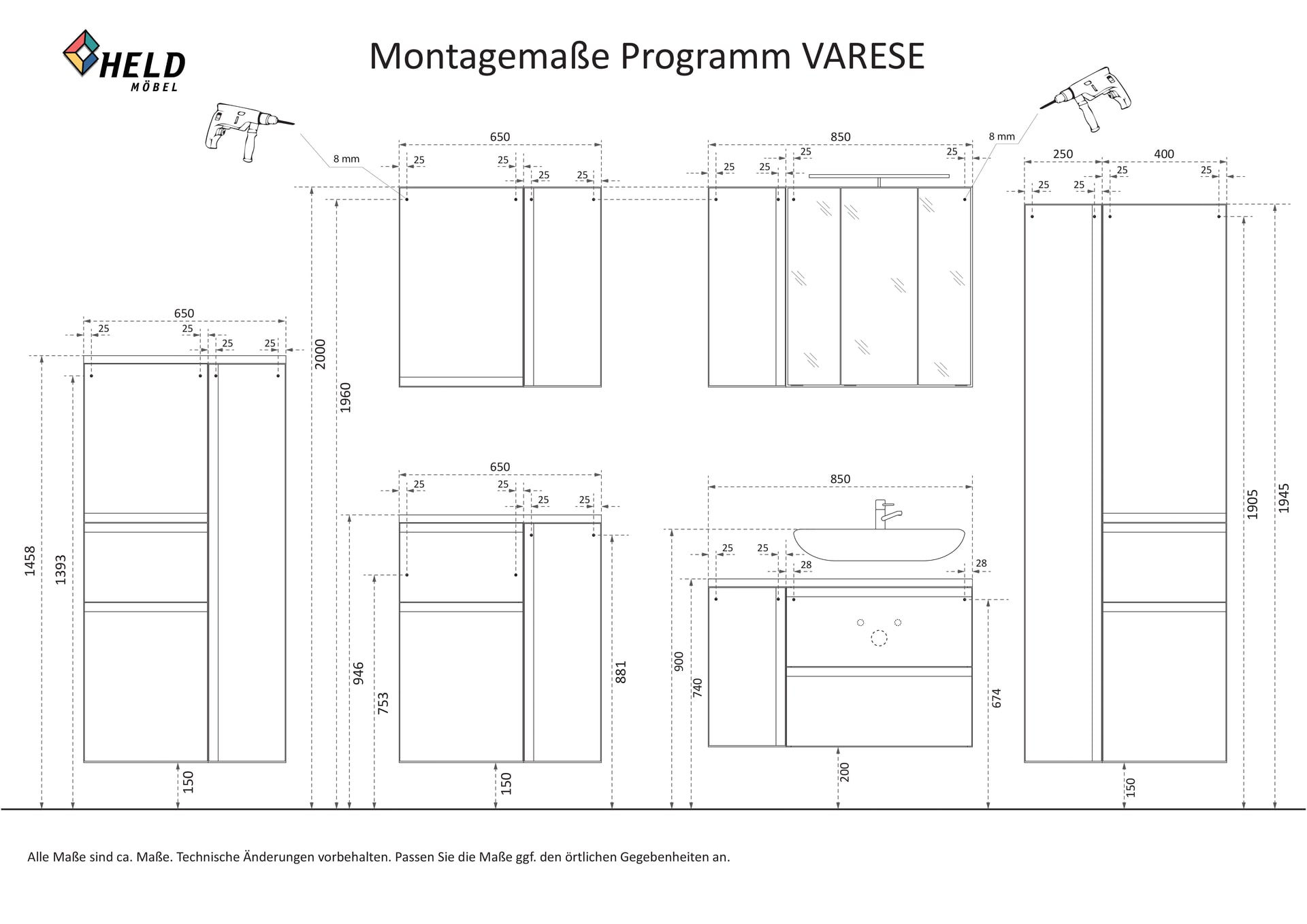 Waschbeckenunterschrank Gent grau B/H/T 60x54x35 cm