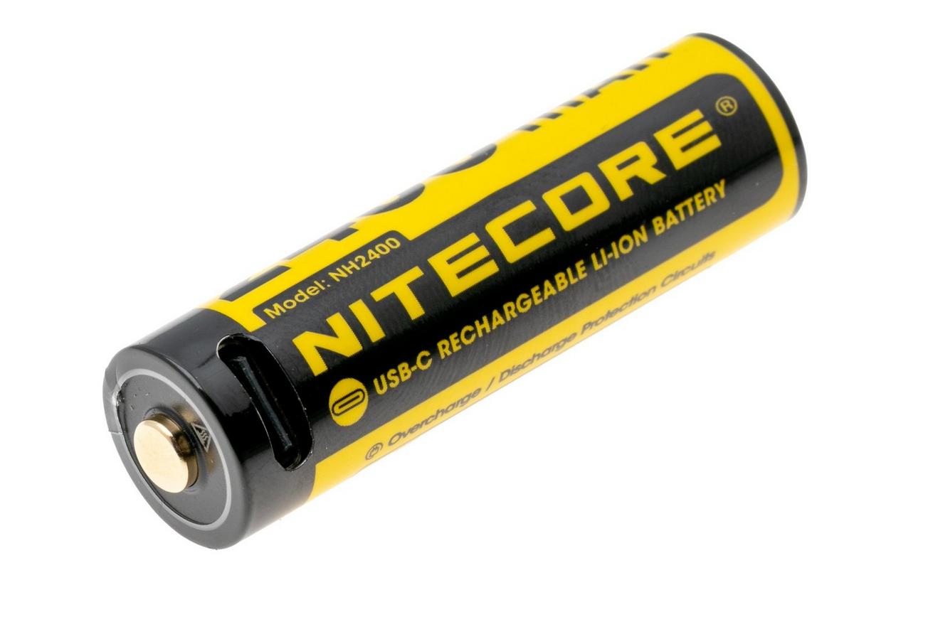 Nitecore NH2400 USB-C oplaadbare AA-accu met usb-c poort, 2400 mAh