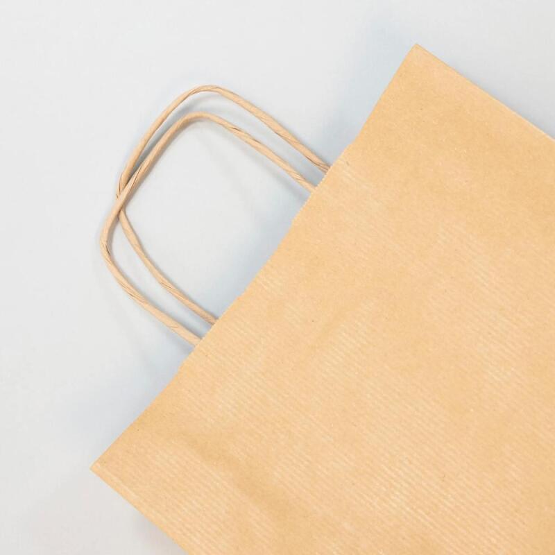 Paq.25 sacs kraft brun vergé, 22x10x27cm - Kraft