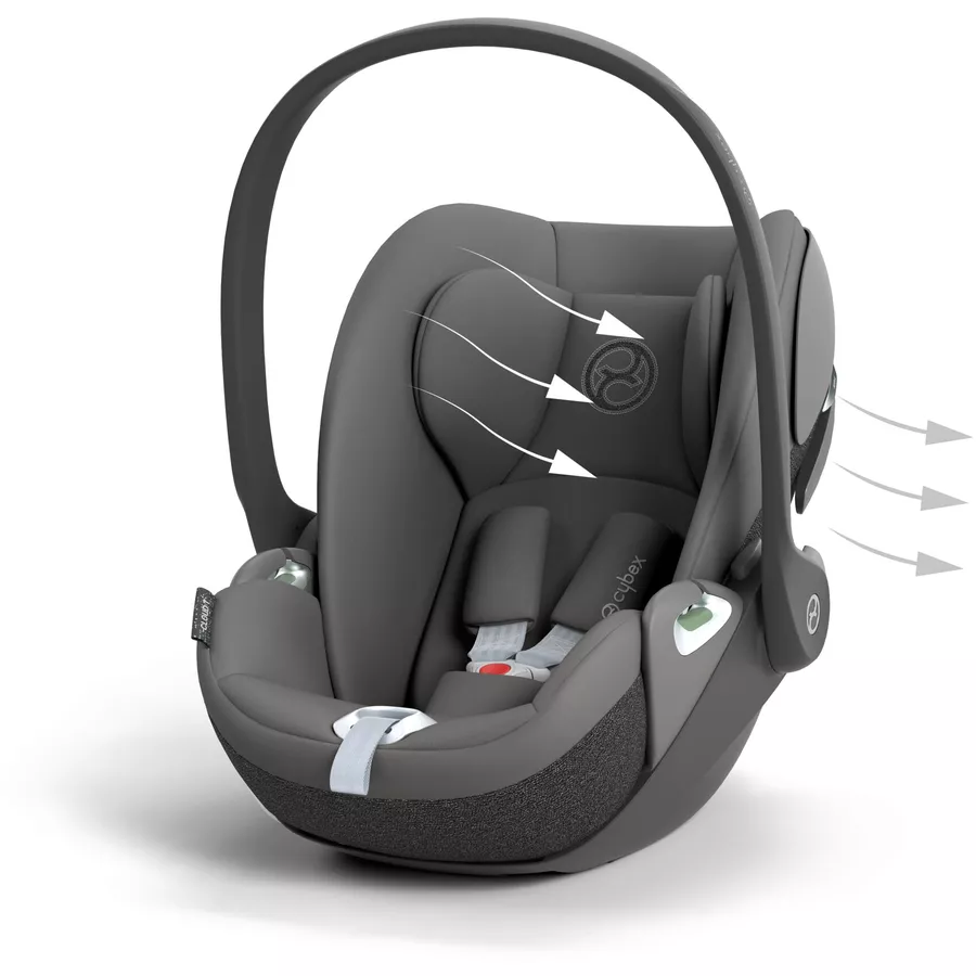 cybex PLATINUM Babyschale Cloud T I-Size Mirage Grey mit Basisstation Base T