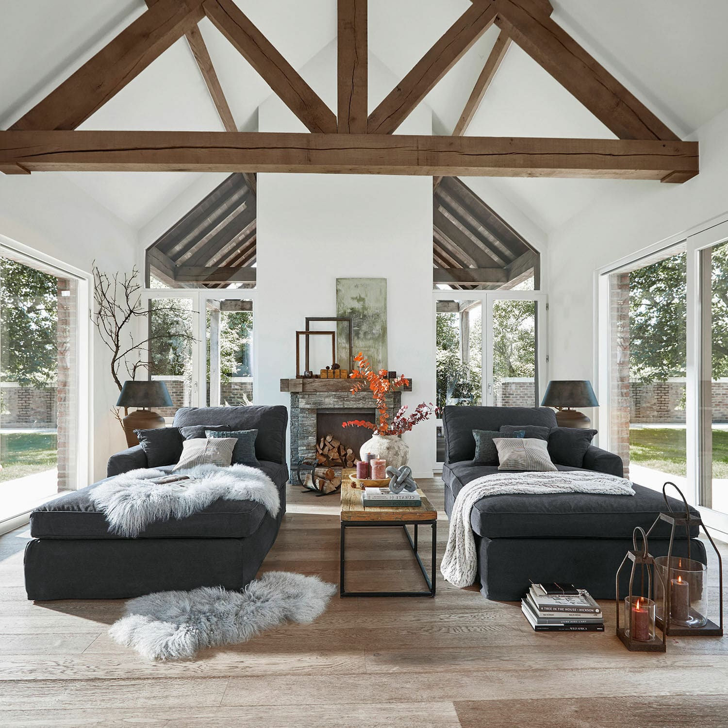 Chaiselongue Seaford Armlehne links | dunkelgrau