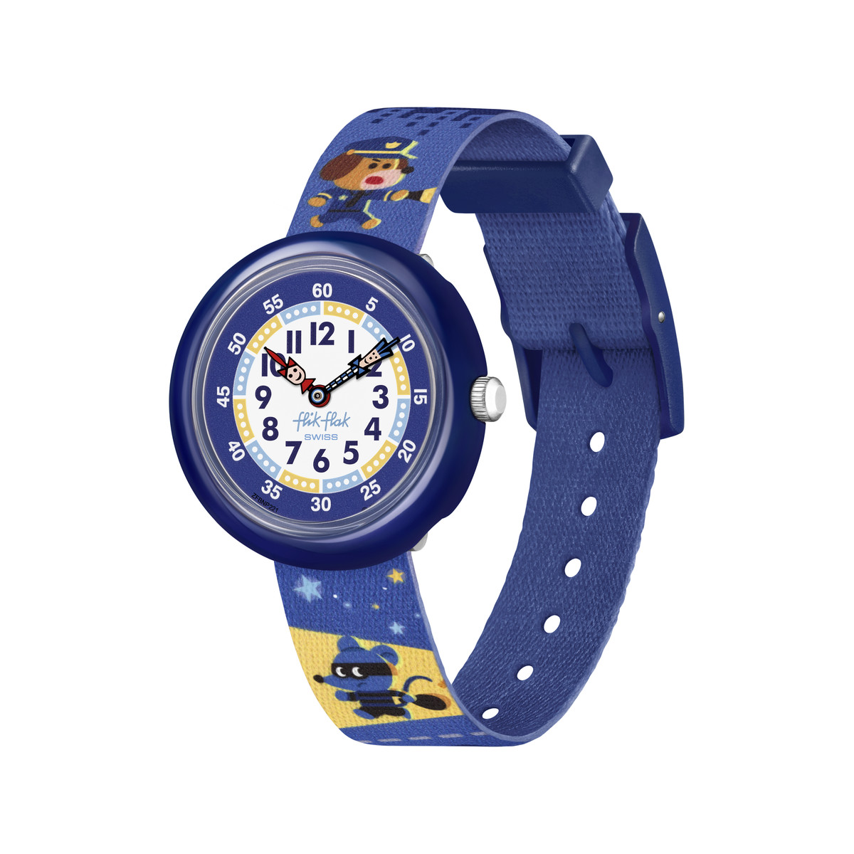 Montre FLIK FLAK Future dreams Paws up enfant plastique biosourcé bracelet PET recyclé bleu