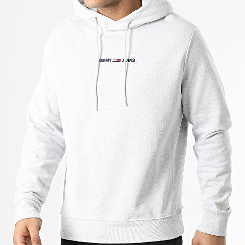 Sweat Capuche Straight Logo 1632 Gris Chiné
