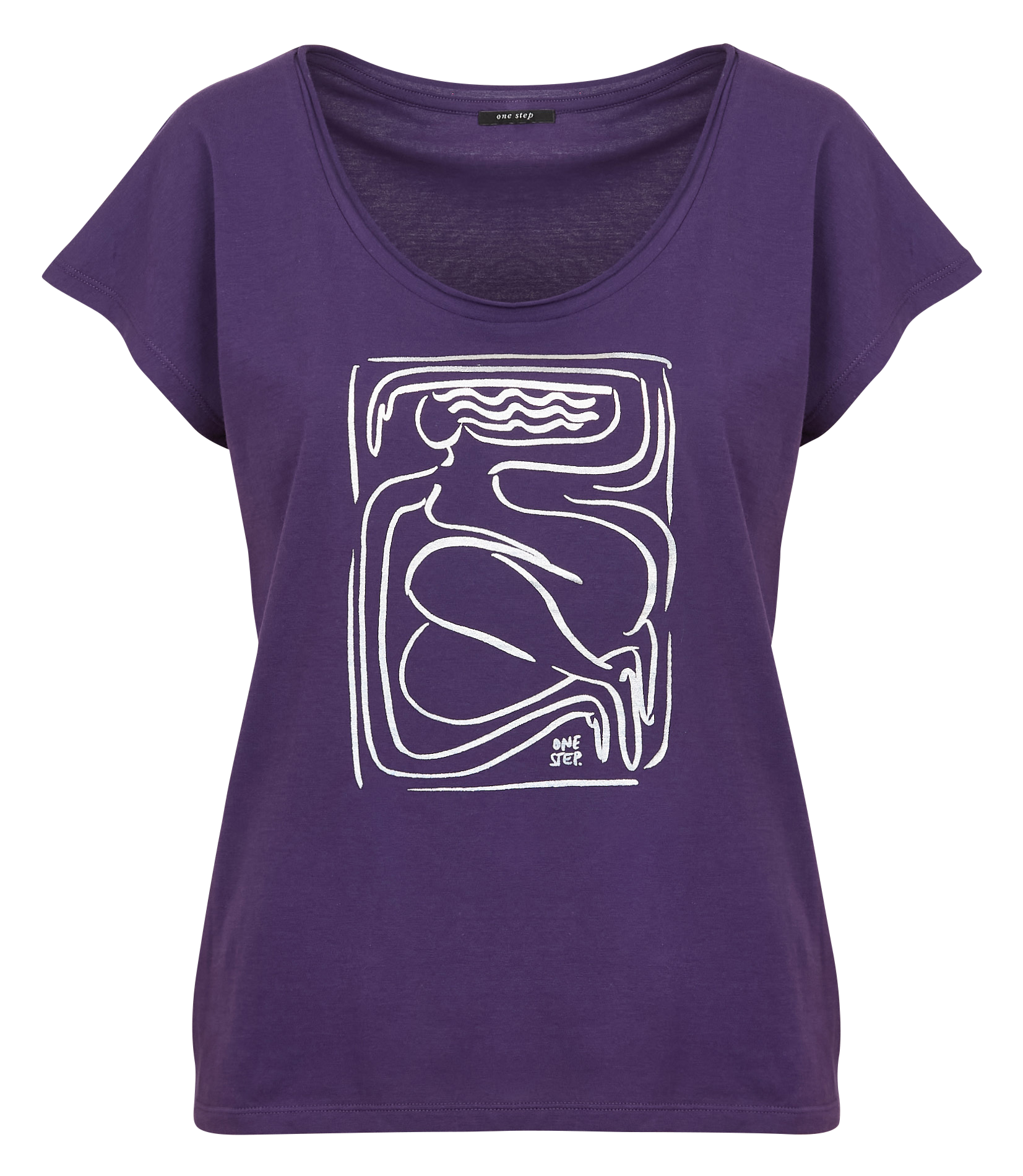 MALIA - Tee-shirt col rond en coton | Violet