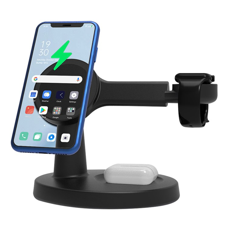 (15W) Multifunktionale Ladestation für iPhone / Apple Watch und AirPods   integrierte 4K Kamera mit 64GB SD Karte (iOS/Android) - Schwarz