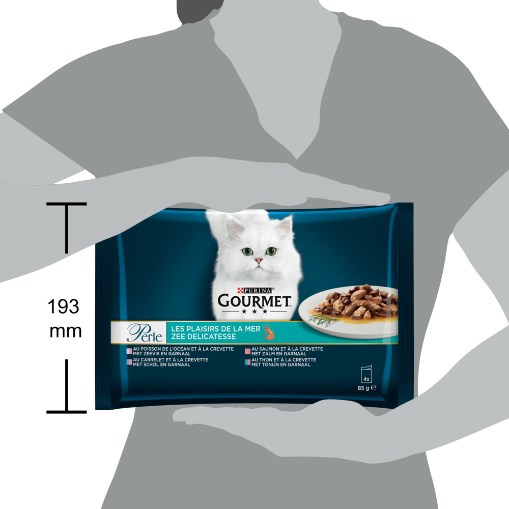 12x Gourmet Perle Kattenvoer in Saus Zee Delicatesse4 x 85 gr