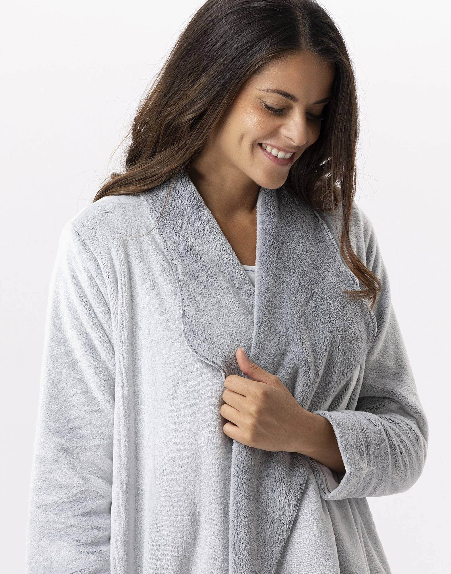 ESSENTIEL 873 - Veste en peluche flanelle | Gris