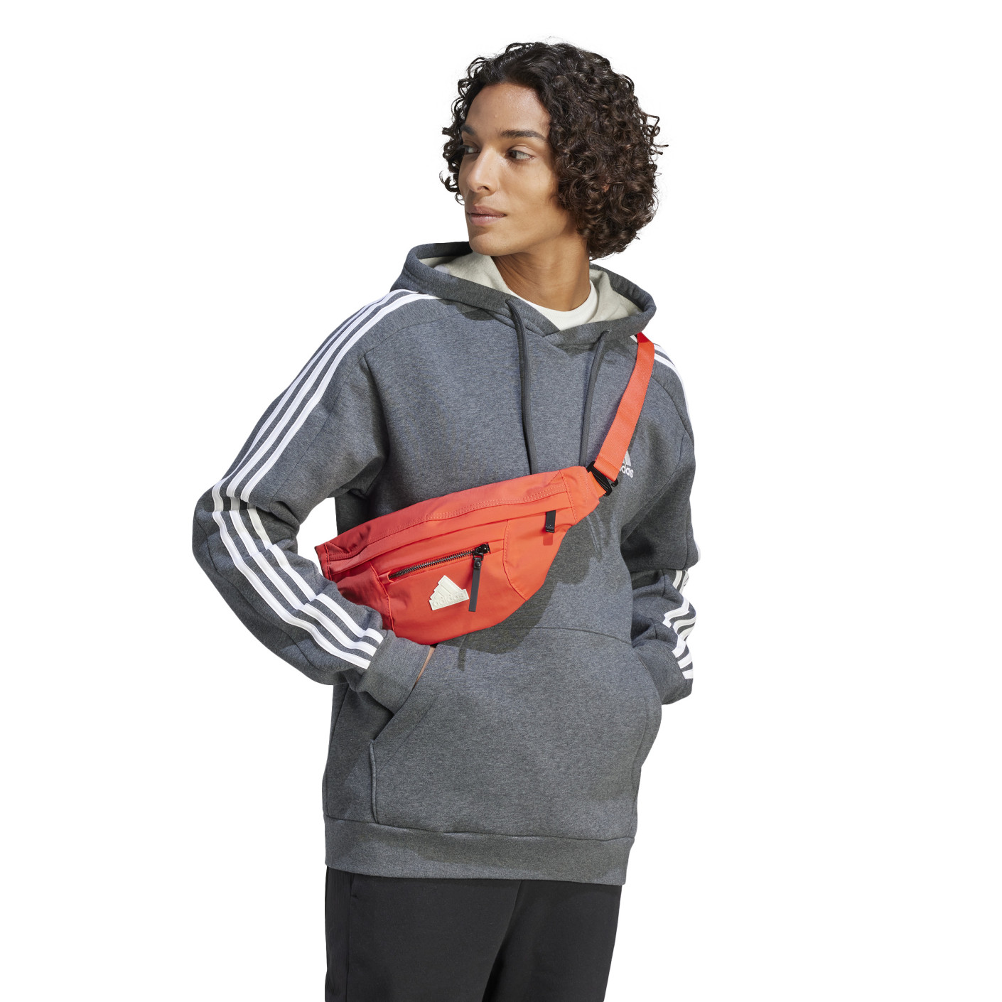 Adidas Essentials Fleece Hoodie Donkergrijs Wit
