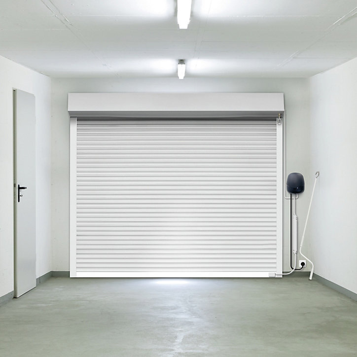 Porte de garage enroulable aluminium Kiev 2 blanc - L.240 x h.200 cm (en kit)