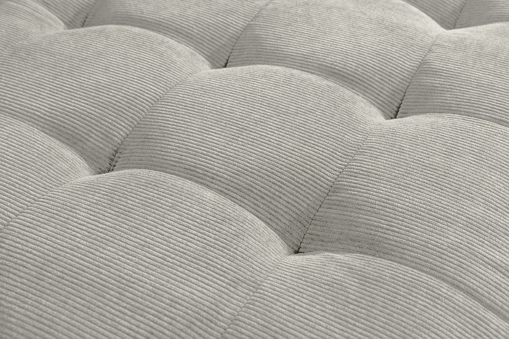 Modernes Ecksofa STOCKHOLM 220cm hellgrau Cordstoff Federkern 3-Sitzer-Sofa