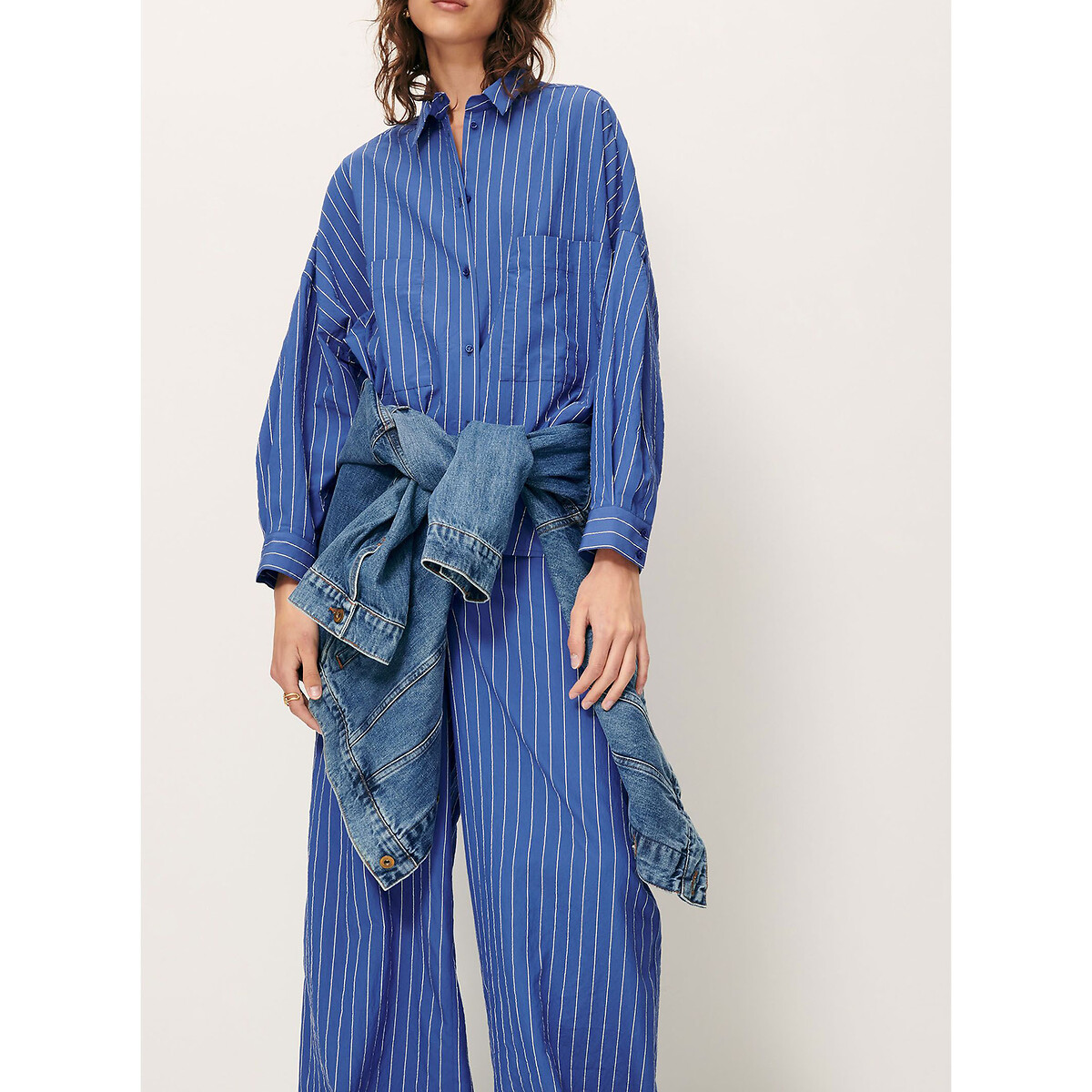 SESSUN<br>Camisa listrada folgada com bolsos, FONTANIA