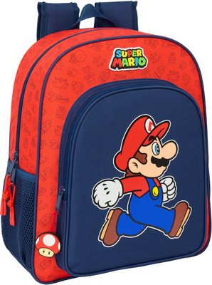 Super Mario Junior Ryggsekk 15L Trick, Mørkeblå/Rød