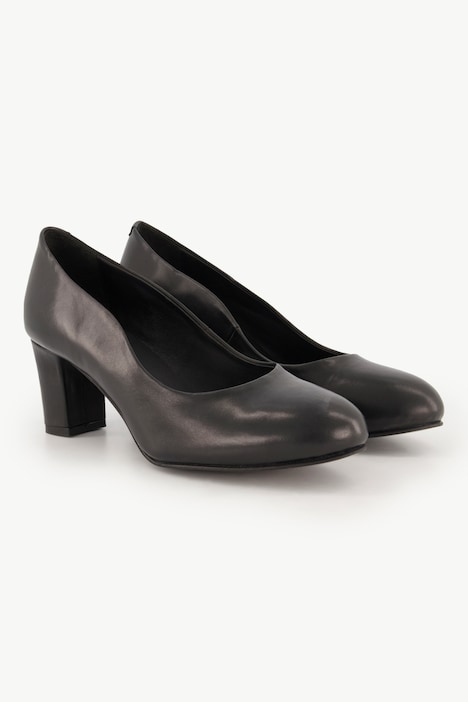 Leder-Pumps, Wellenschnitt, Weite H
