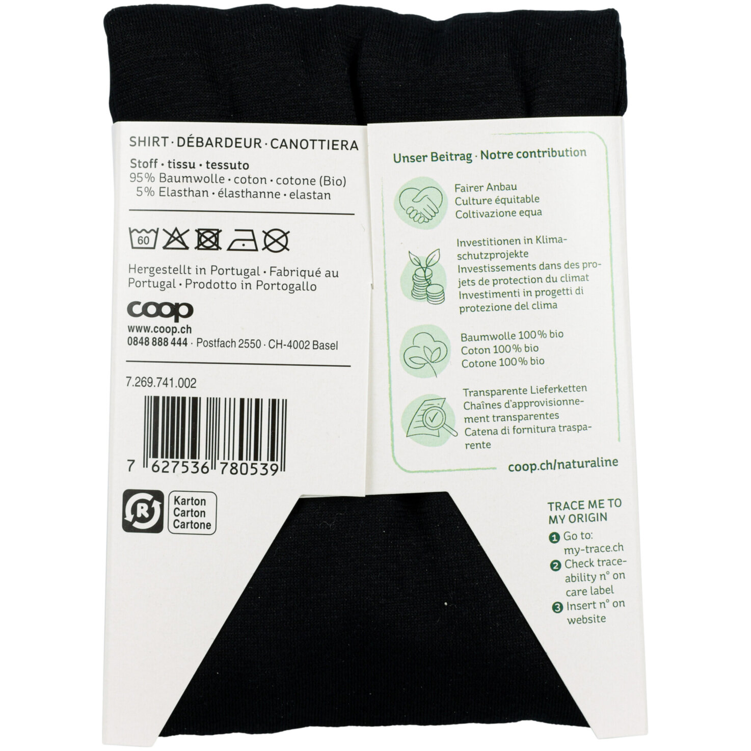 Naturaline Textil Herren Shirt schwarz M