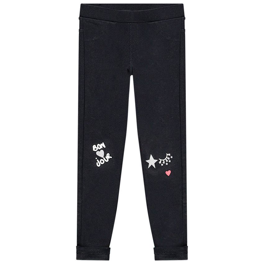 Jegging en maille à prints fantaisie pour enfant fille - Bleu marine