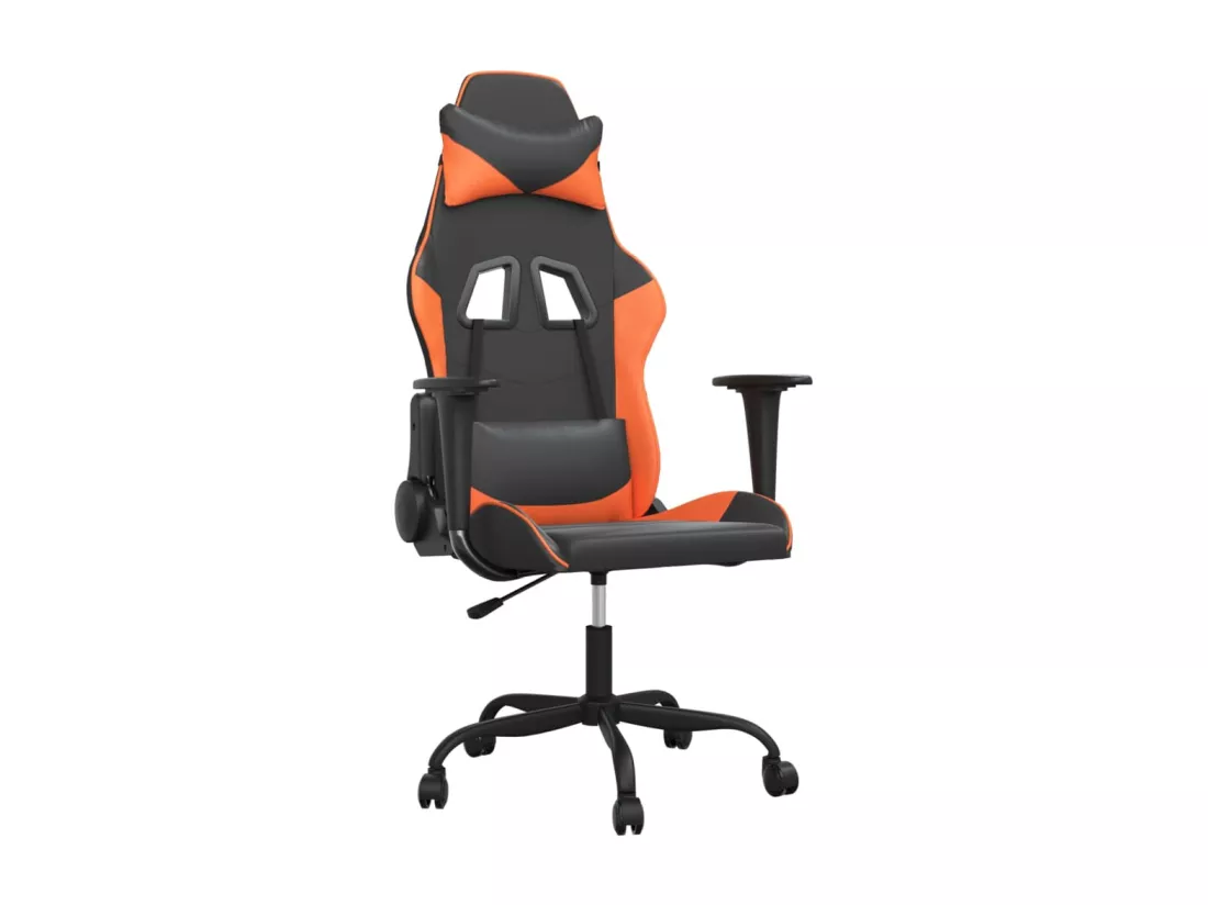 Chaise de jeu de massage Noir et orange Similicuir