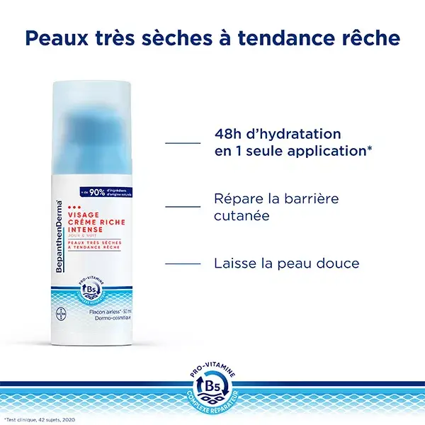 BepanthenDerma Creme Facial Intenso e Rico para Pele Muito Seca e Áspera 50ml