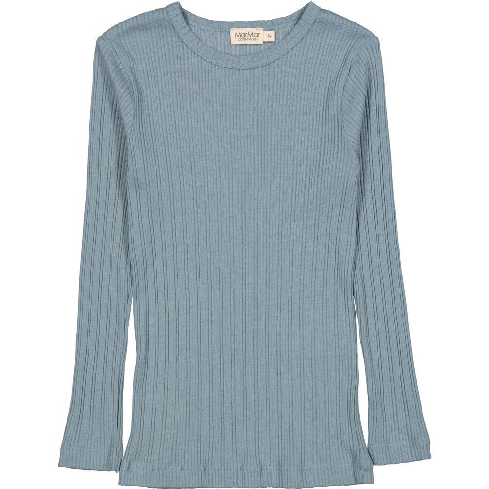 Køb MarMar Modal Pointelle Rib Blue Dove Tamra Bluse