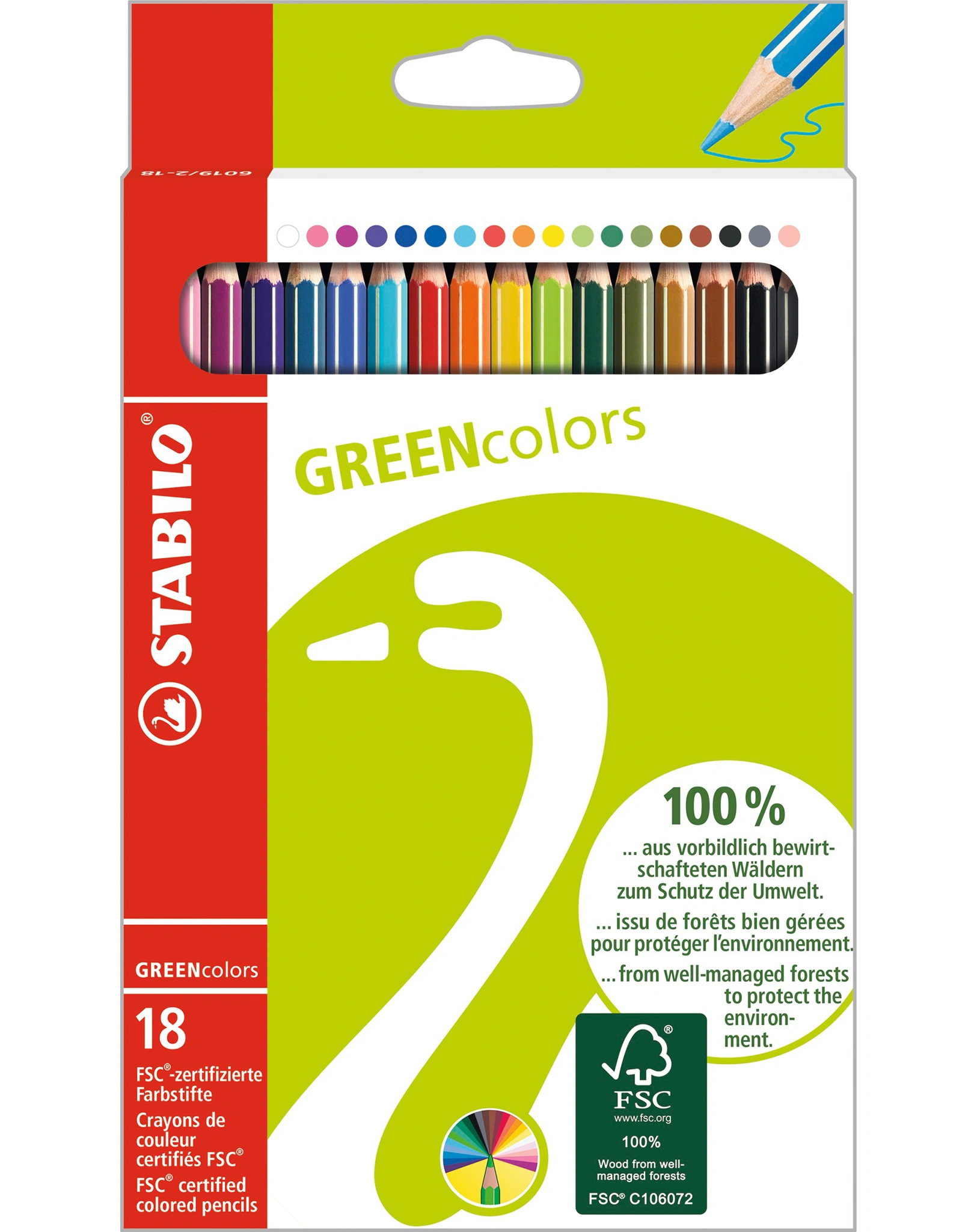 Buntstift STABILO® GREENcolors 18er-Pack