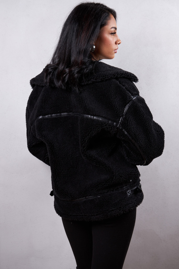 Veste en peau de mouton noire