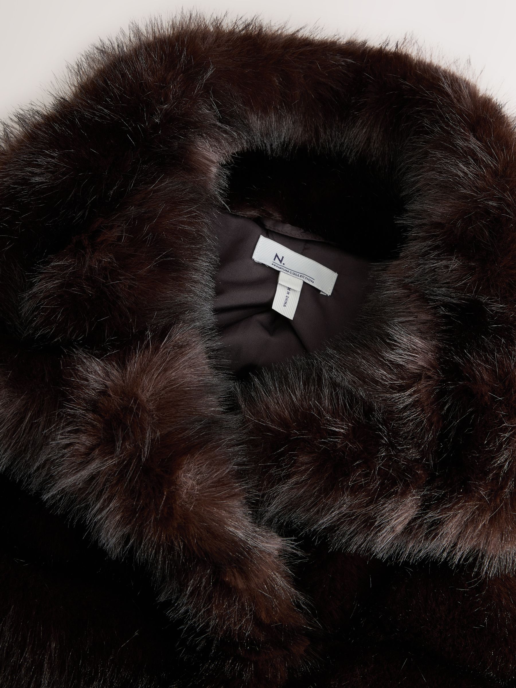 Chocoladebruin - N.Premium Vintage Style Faux Fur Coat