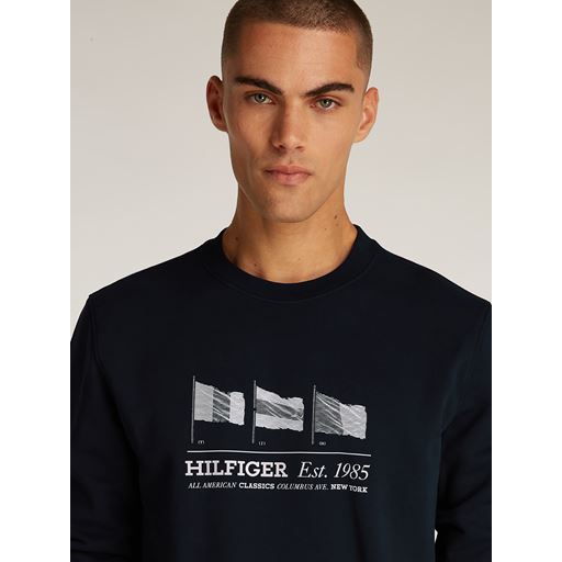 Tommy Hilfiger Flags Crewneck Sweatshirt, Desert Sky, XXL
