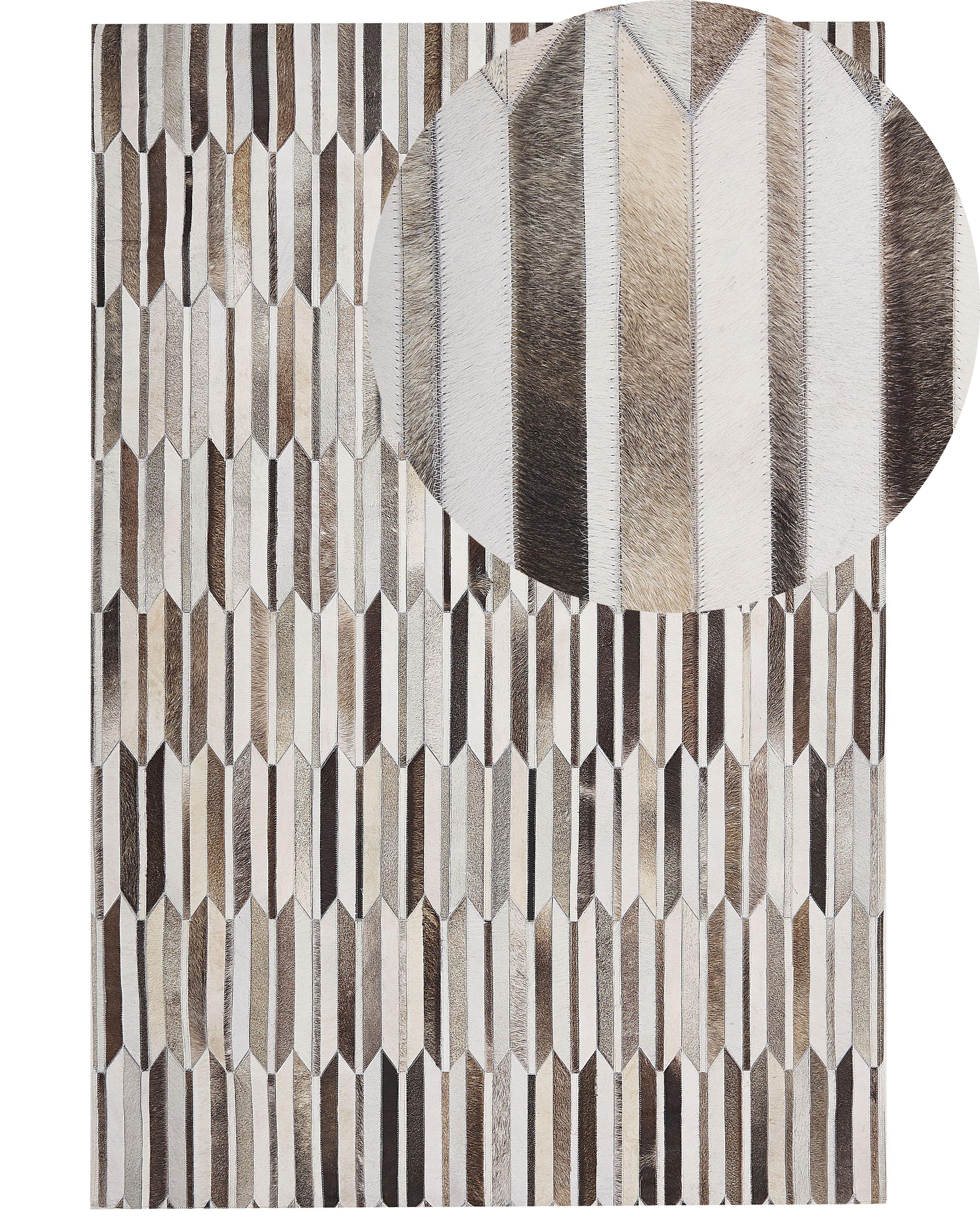 Vloerkleed KULALAR Beige 160 x 230 cm Leer