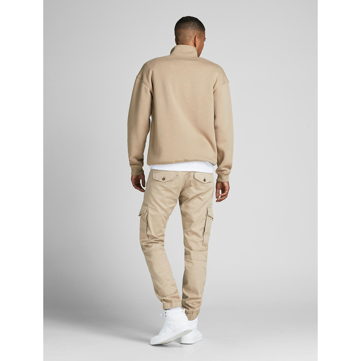 JACK & JONES<br>Calça cargo, modelagem slim stretch Paul Flake