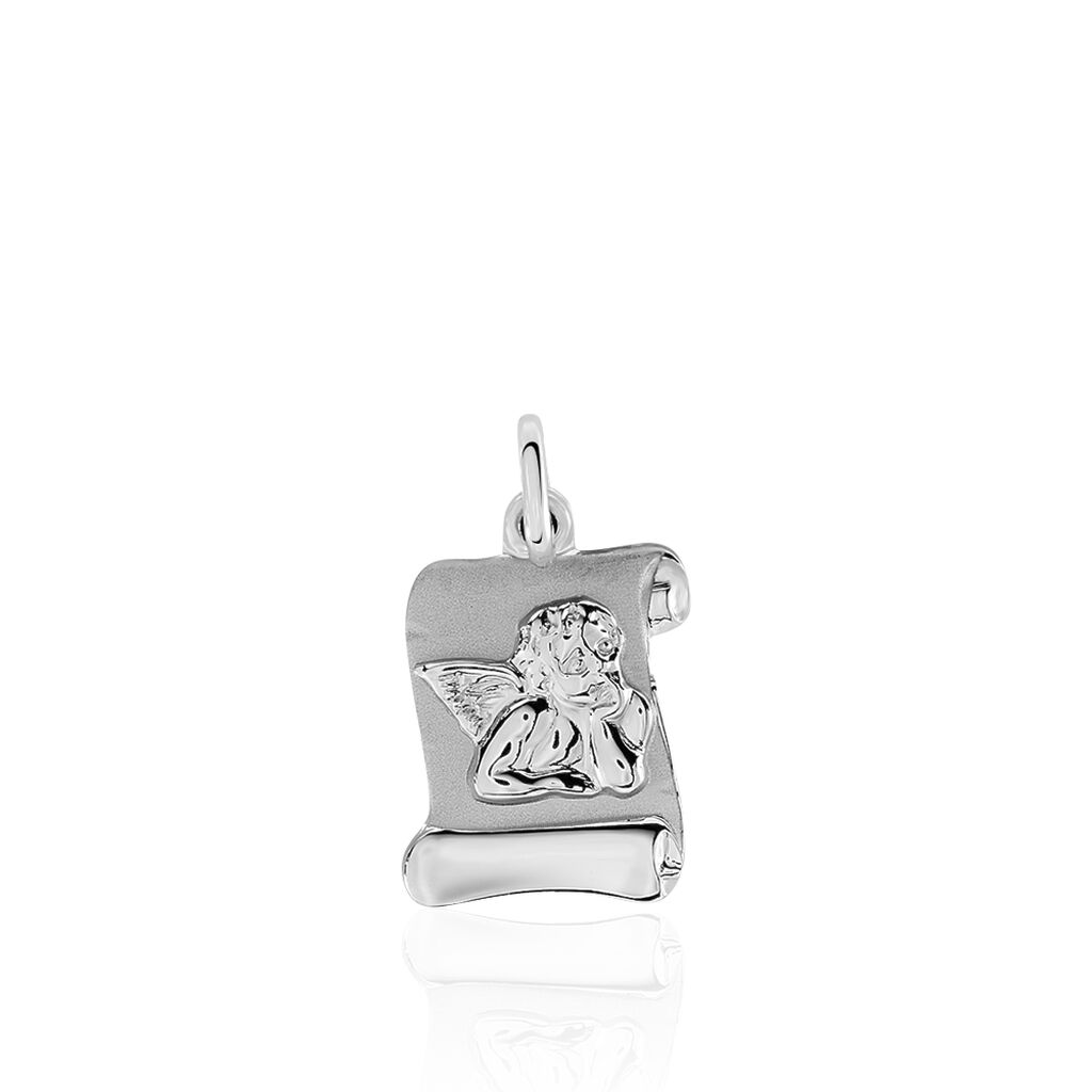 Pendentif Ange Parchemin Or Blanc