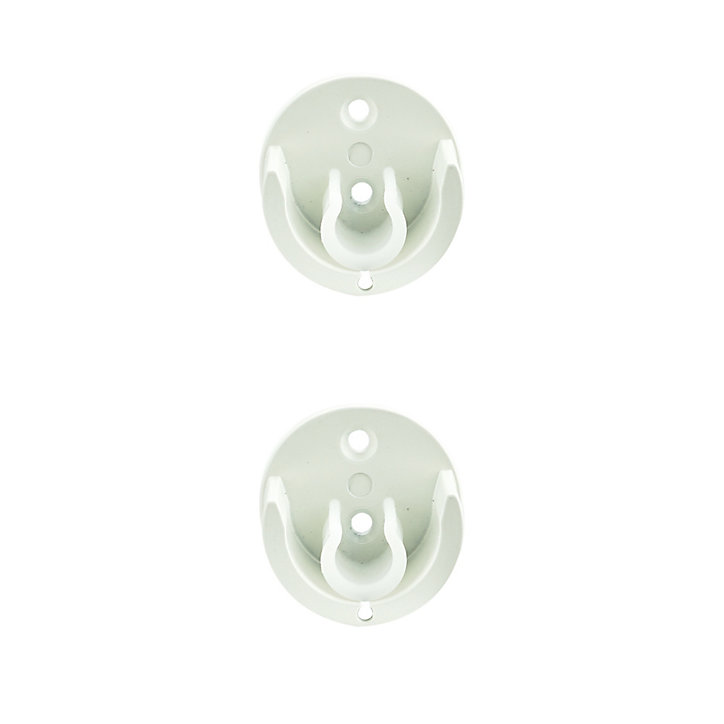 Support encastré pour barre à rideau GoodHome 19 mm Anafi blanc