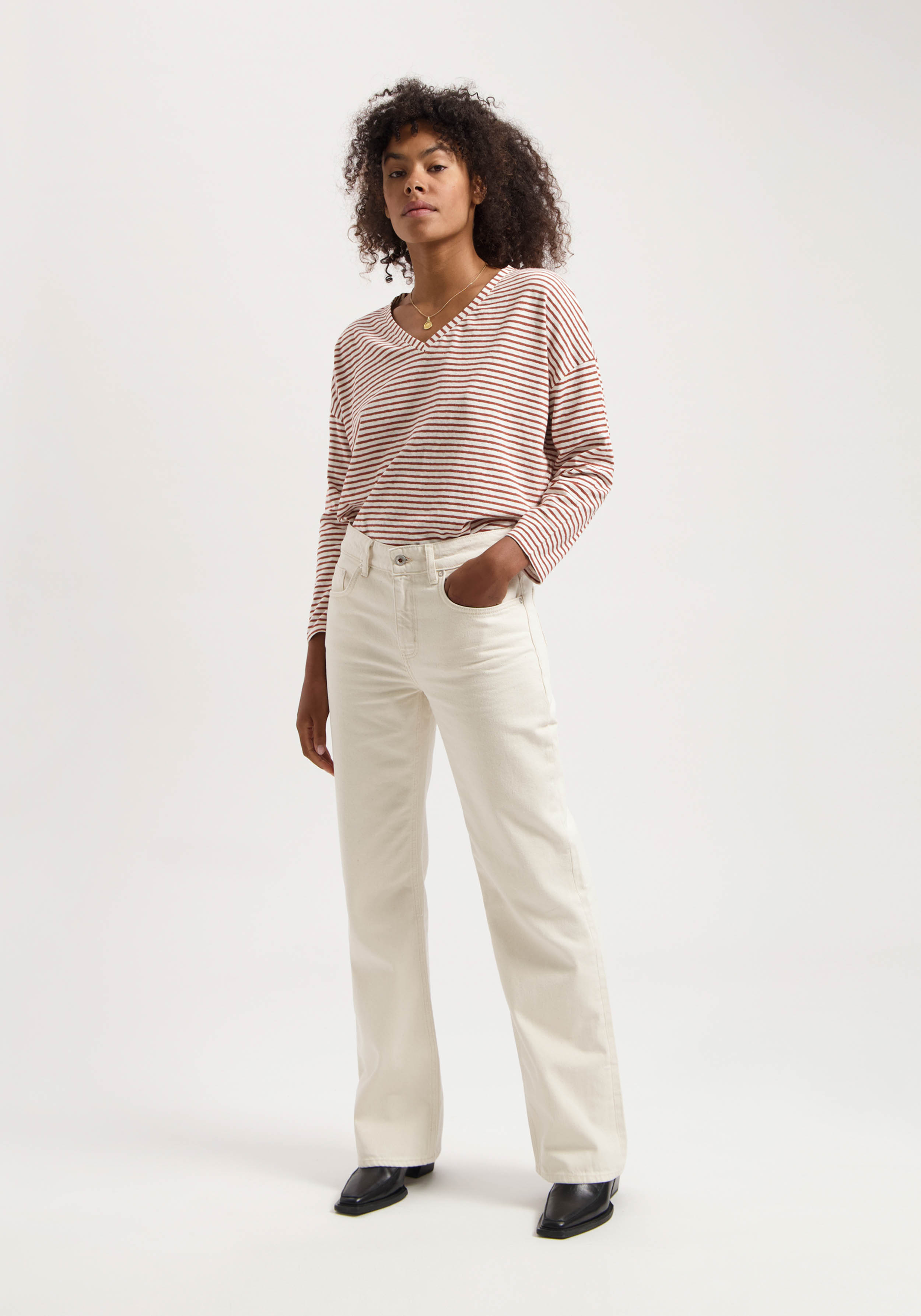 Kuyichi Longsleeve Yulia Terra-Off White
