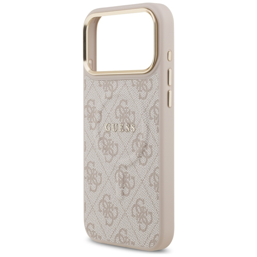 iPhone 17 Pro Max MagSafe Leder Hardcase Hülle Classic Logo (GUHMP17XP4MSEGCP) - Rosa
