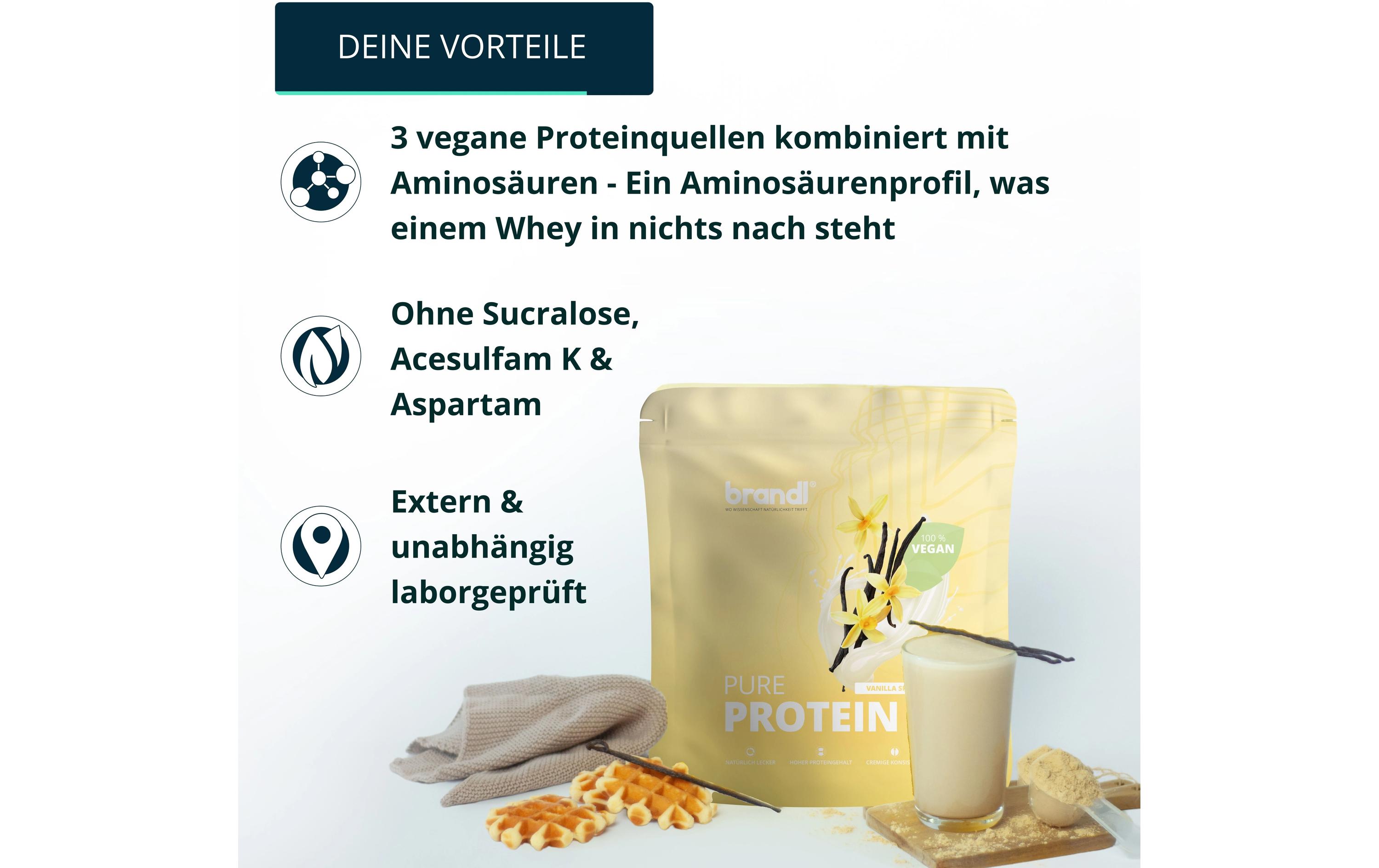 Pulver Pure Protein 2.0 Vegan Vanille 1000 gProteinpulver