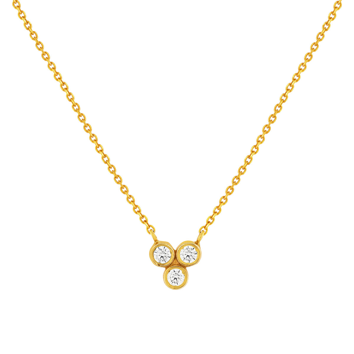 Collier or 375 jaune zirconias blancs 45 cm