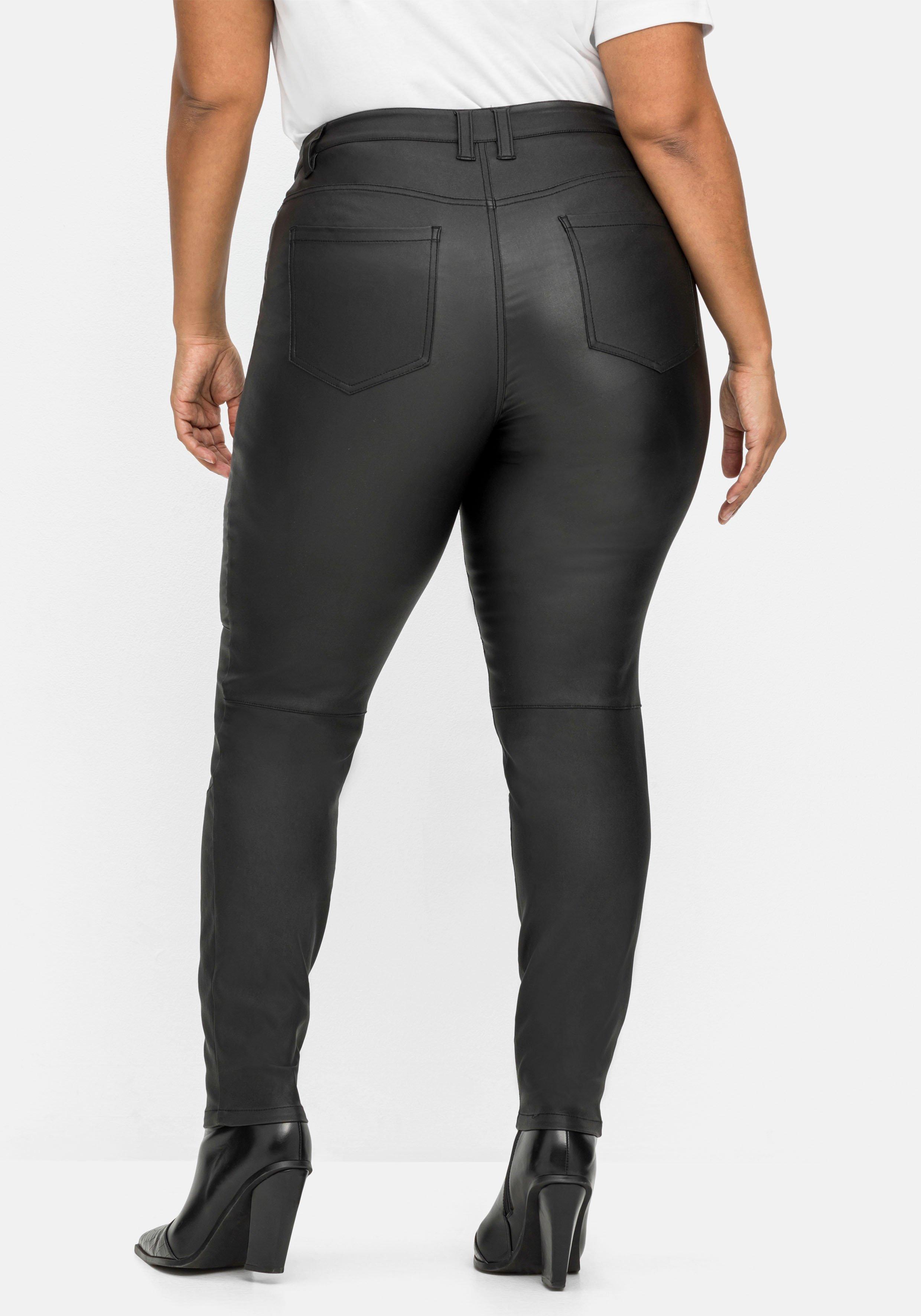 Schmale Stretchhose mit leichtem Schimmer