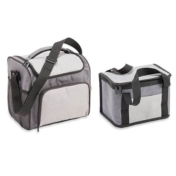 Lot d'une glacière et d'un lunch bag isothermes gris Mathon
