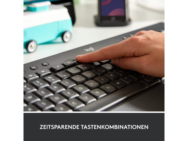 Logitech Tastatur Signature K650 Graphite Kabellose Komfort-Tastatur mit integrierter Soft-Touch-Handballenauflage