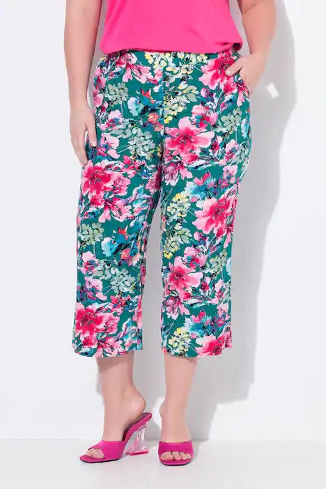 Culotte, weites Bein, Blumenmuster, amazonen stein