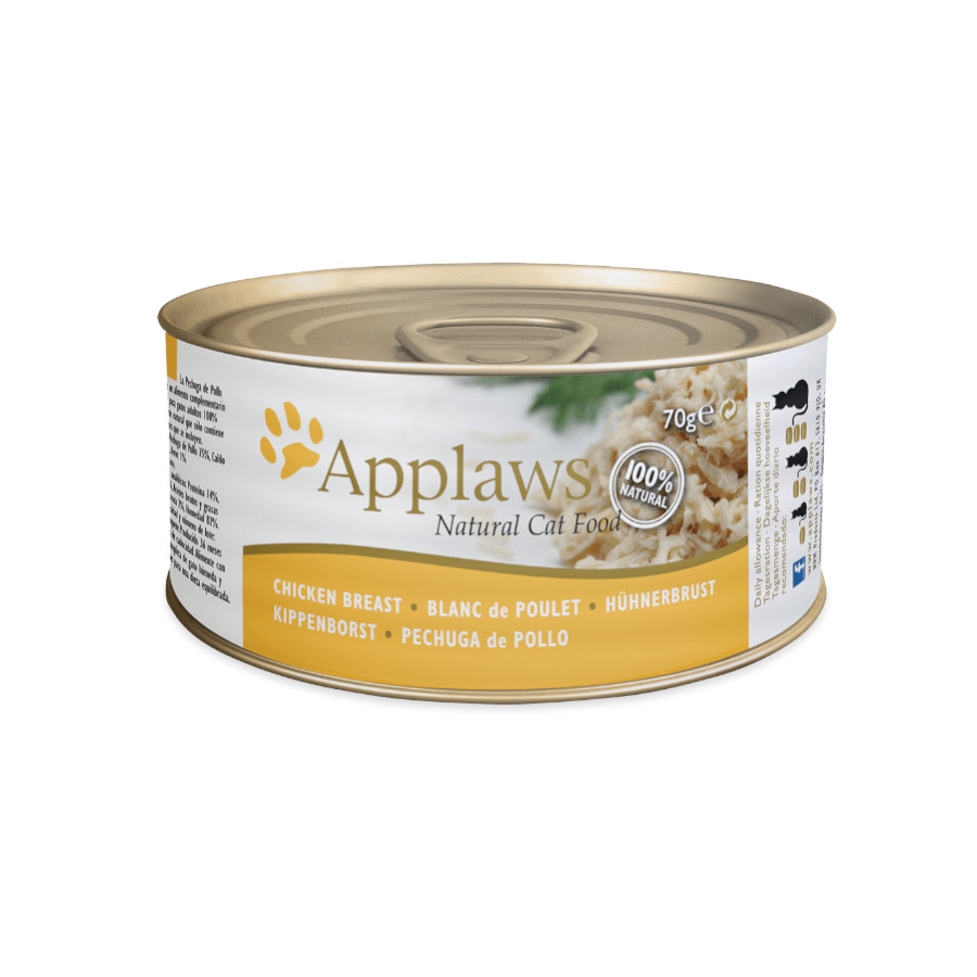 Lata de 70g de peito de frango Applaws para gatos