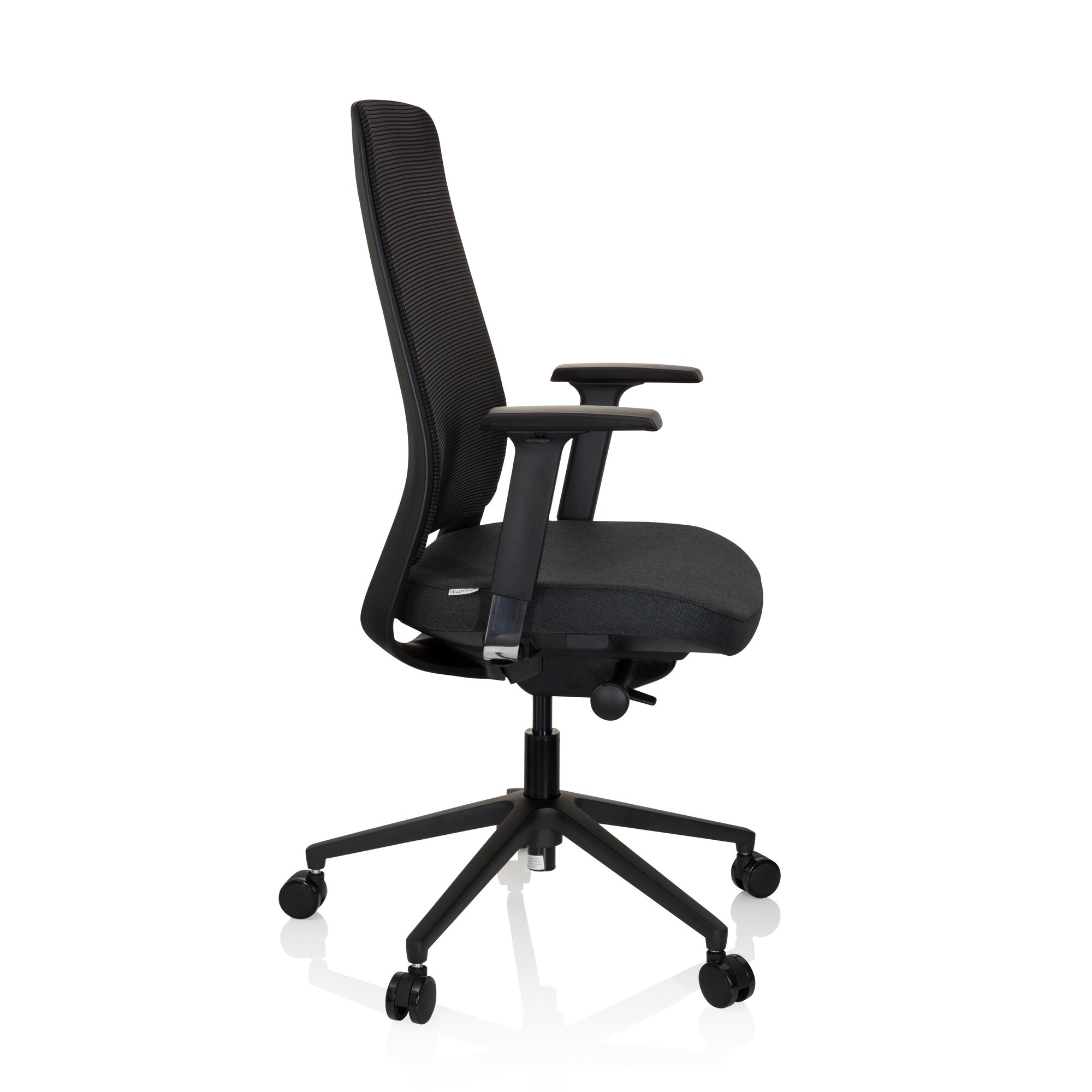 Profi Bürostuhl CHIARO T1 BLACK Stoff/Netzstoff mit Armlehnen (höhenverstellbar) hjh OFFICE