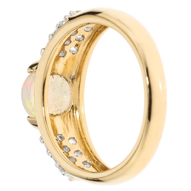 Cocktail-Ring, Afrikanischer Opal, Weißtopas